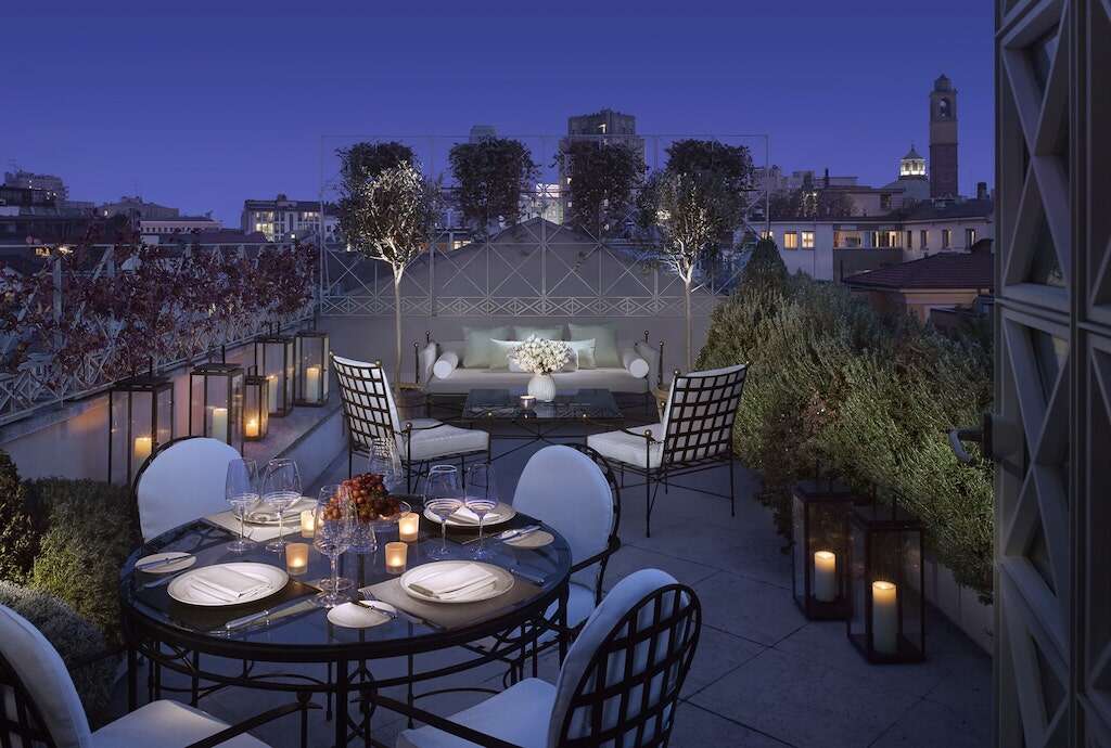 four seasons milan outdoor terrace