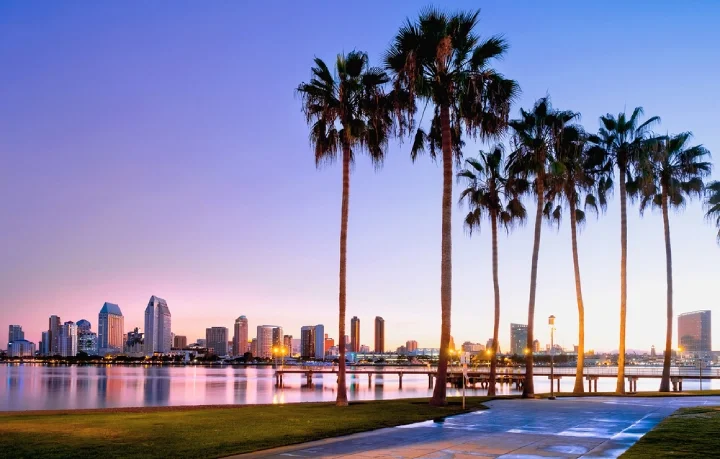 Sunrise on San Diego's skyline