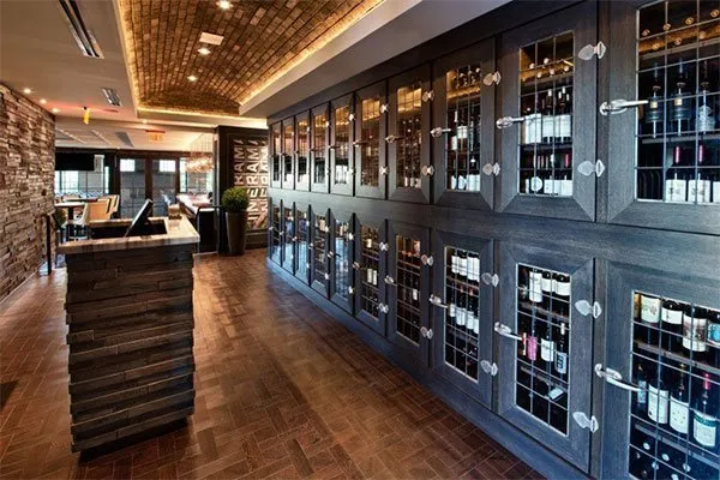 Steak 44's 3,000-bottle wine vault at the entrance