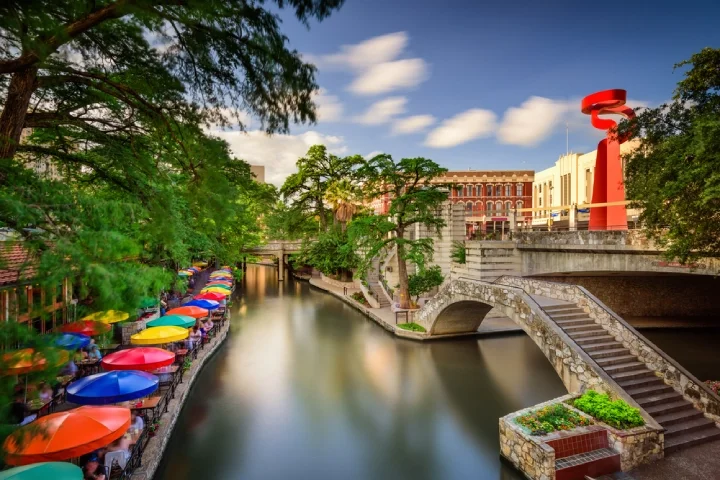 Riverwalk in San Antonio on a sunny day