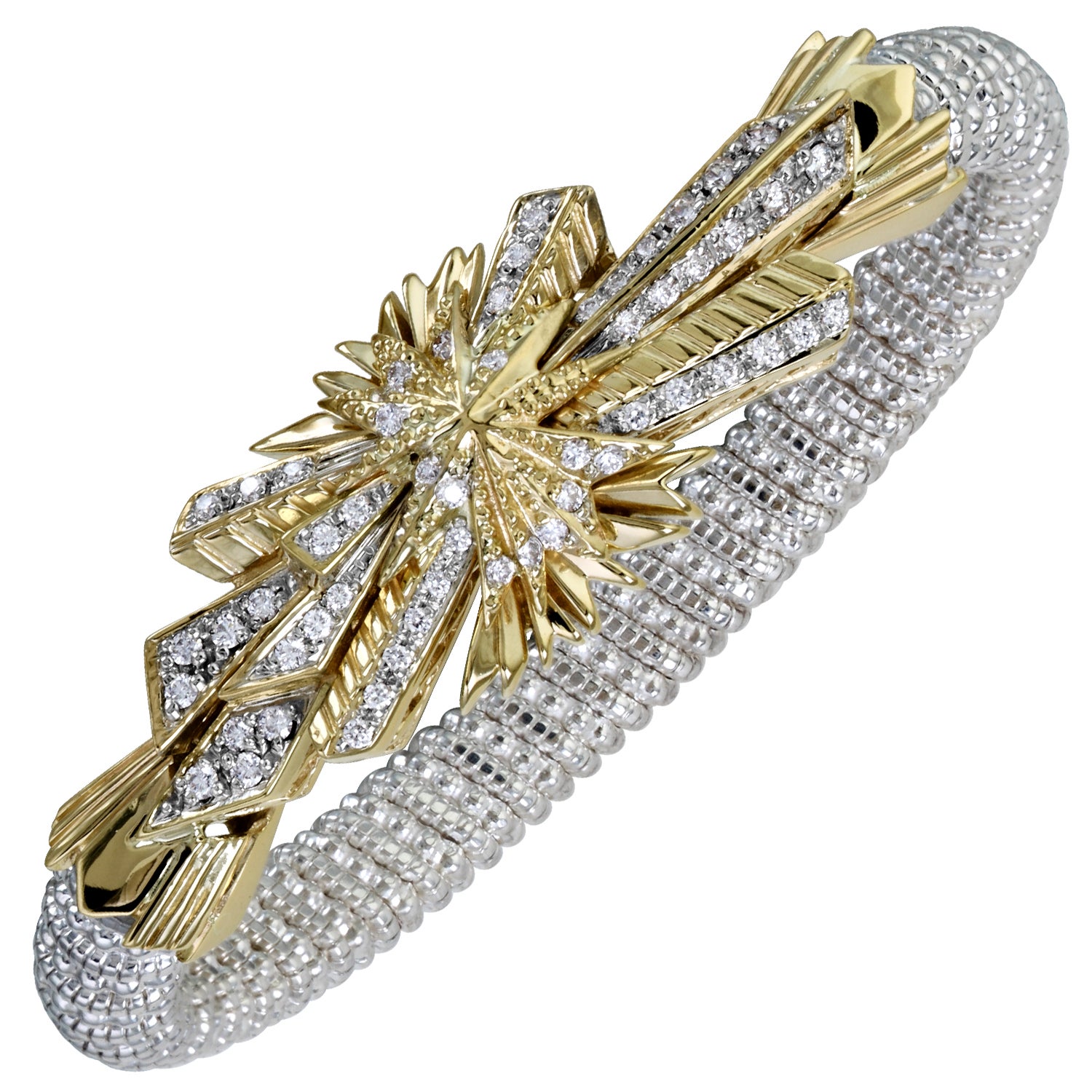 Sold at Auction: 18k LV Style Diamond Bracelet