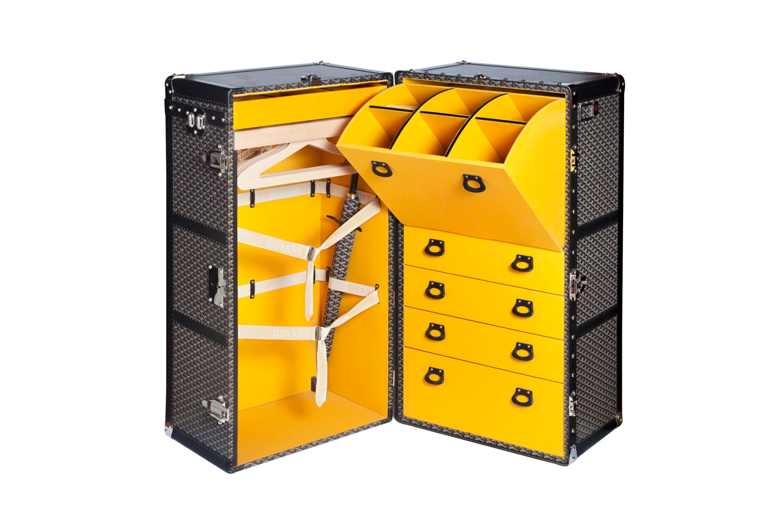 Goyard, Bags, Goyard Luggage Tag Yellow Leather Travel Trunk Briefcase  Duffle Rolling Luggage