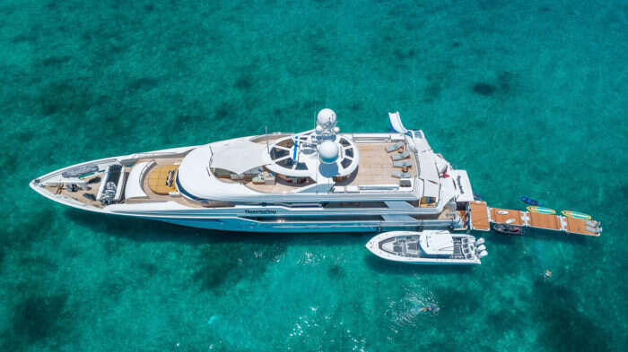 aerial view of Hospitality yacht