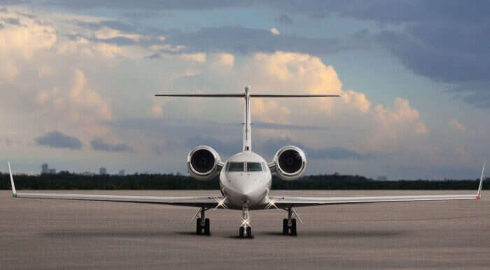 magellan company jet on runway