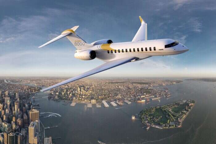 Bombardier Global 8000 long range private jet
