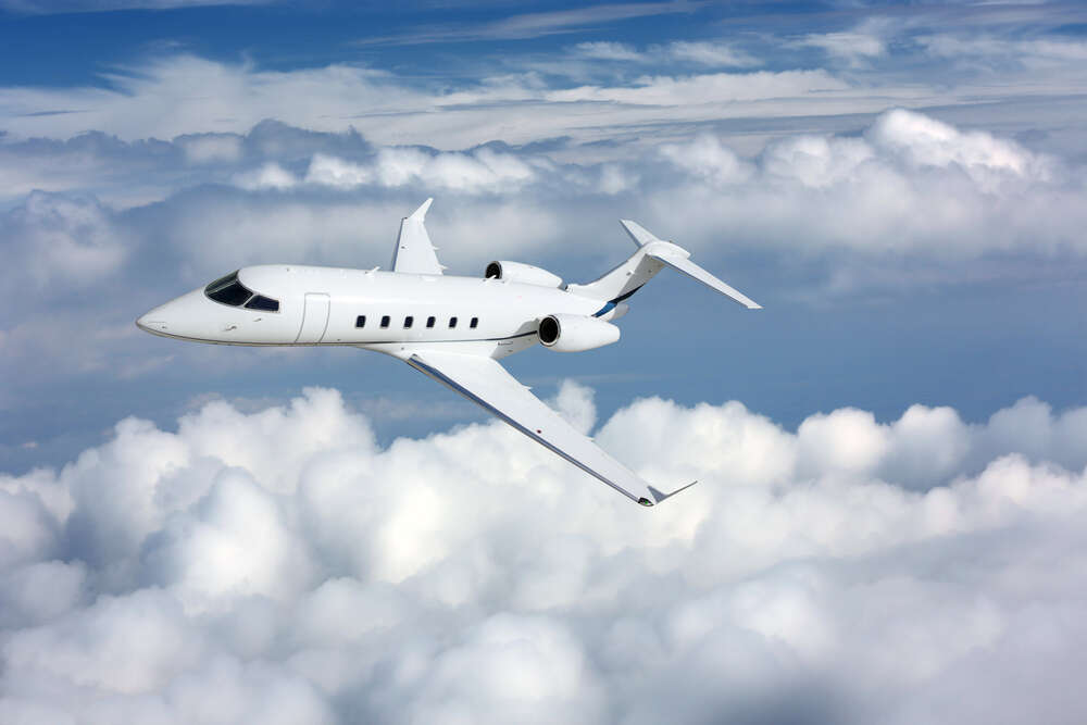 private jet flying