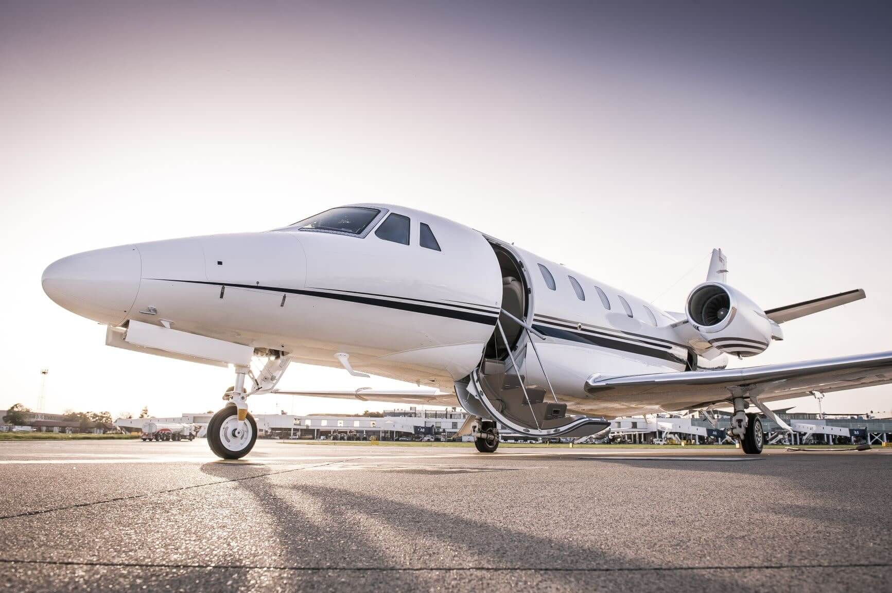 empty leg private jet on runway