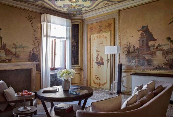 Aman Venice Suite with opulent decor
