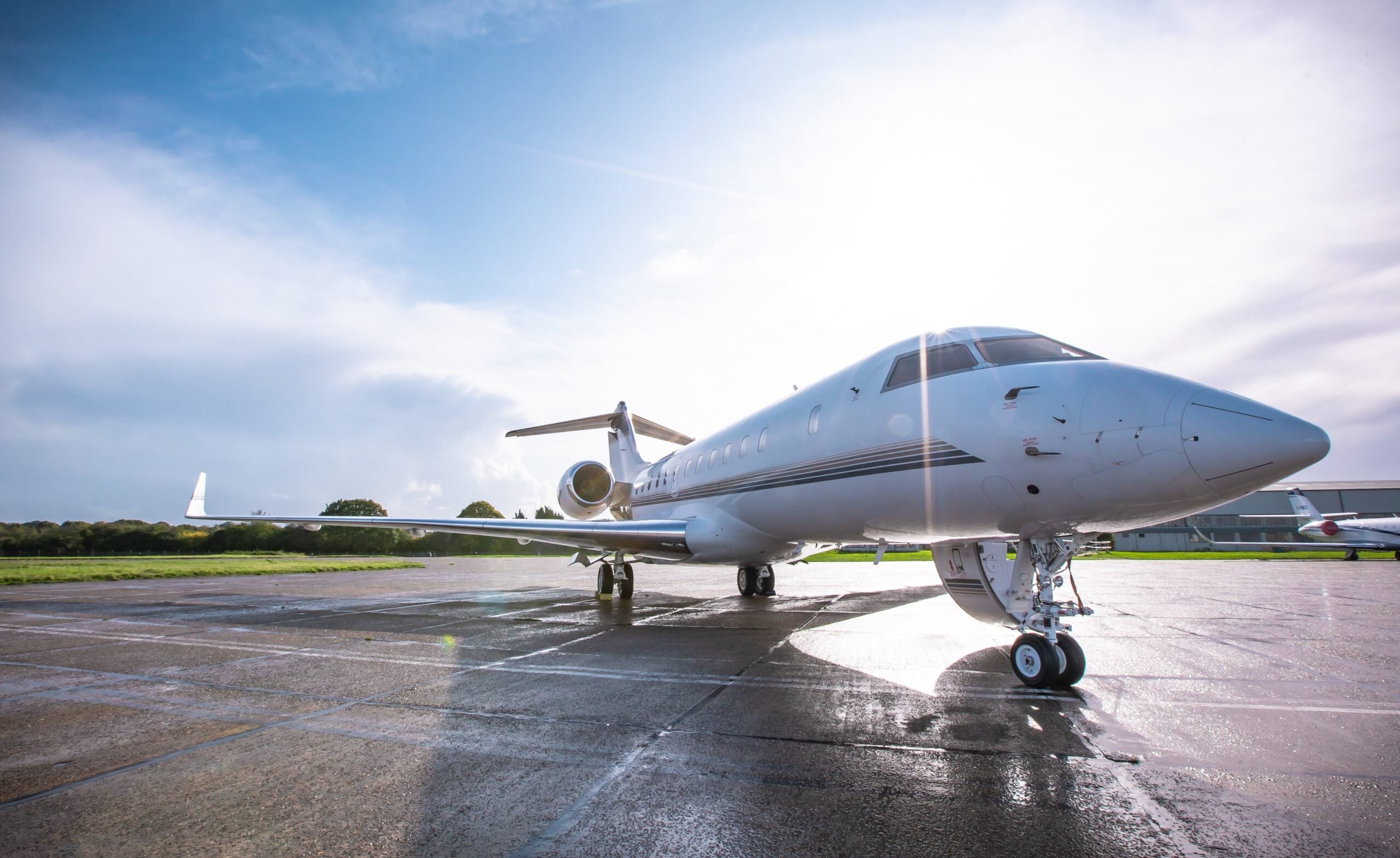 global 500 private jet exterior