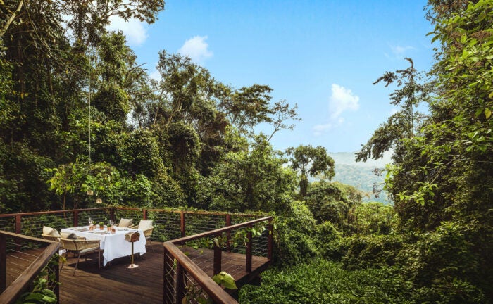 private dining deck at nyungwe house one&only