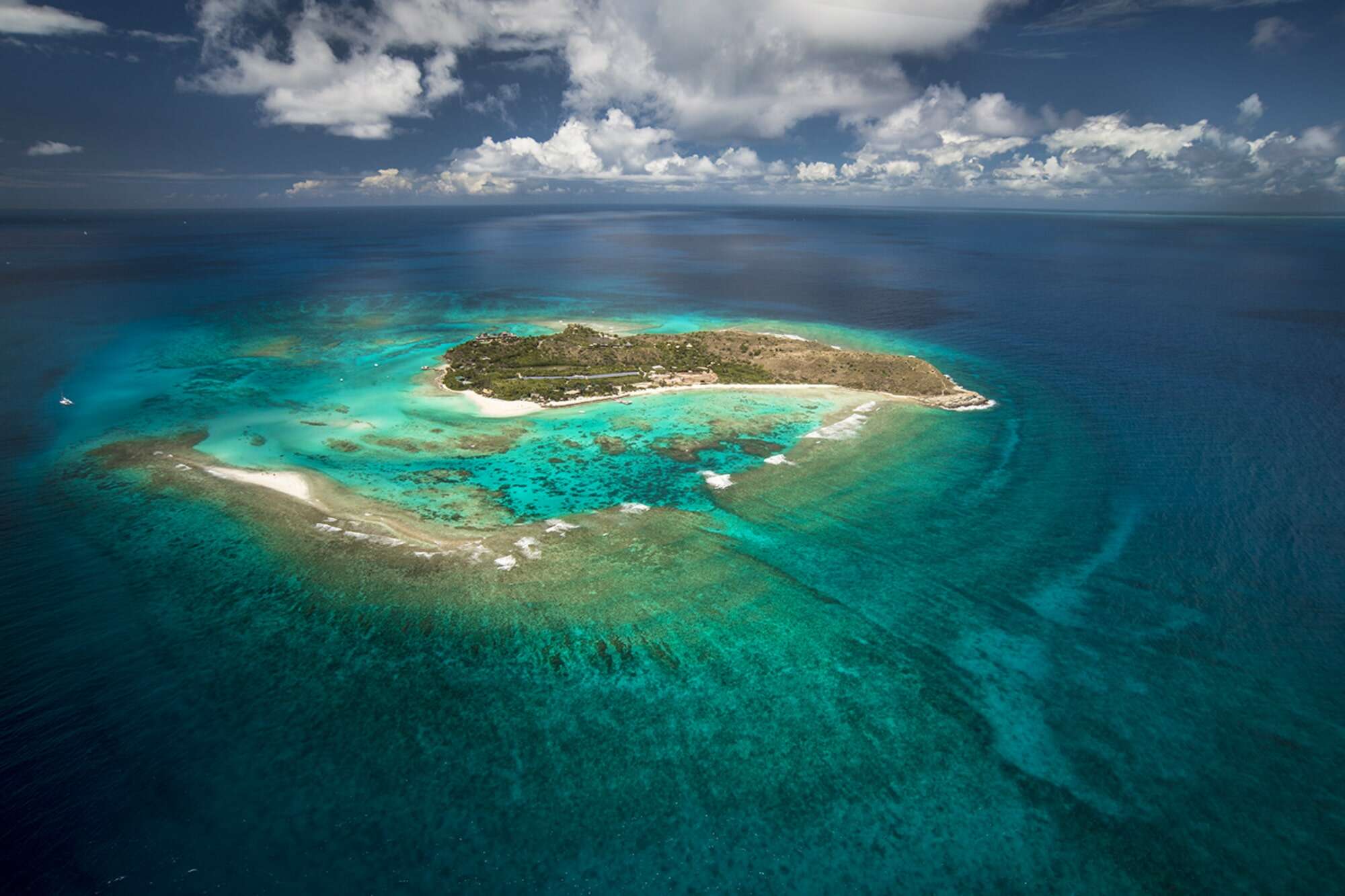 necker island aerial view