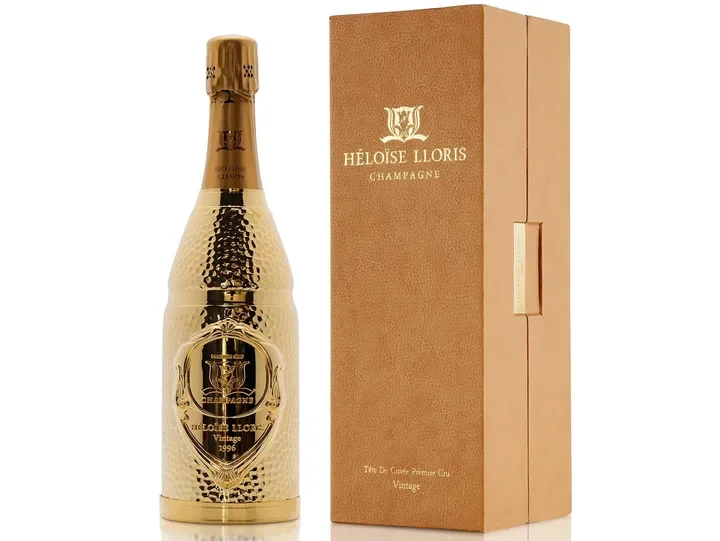 heloise lloris gold champagne bottle
