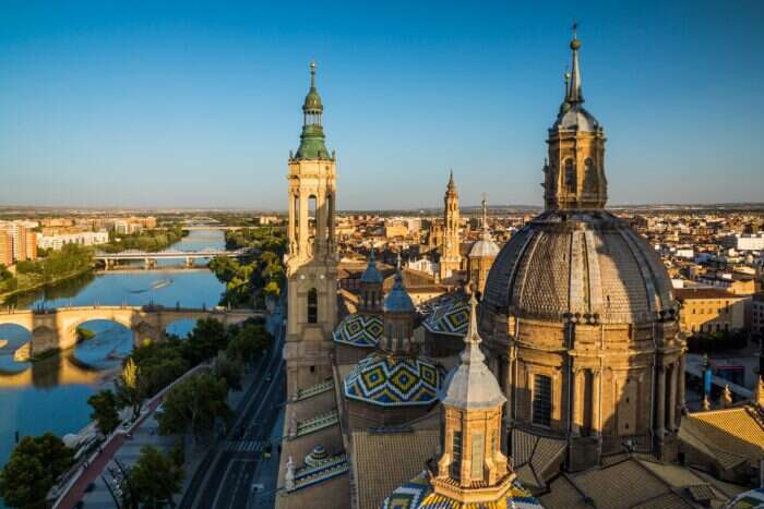 zaragoza architecture and rooftops, spain