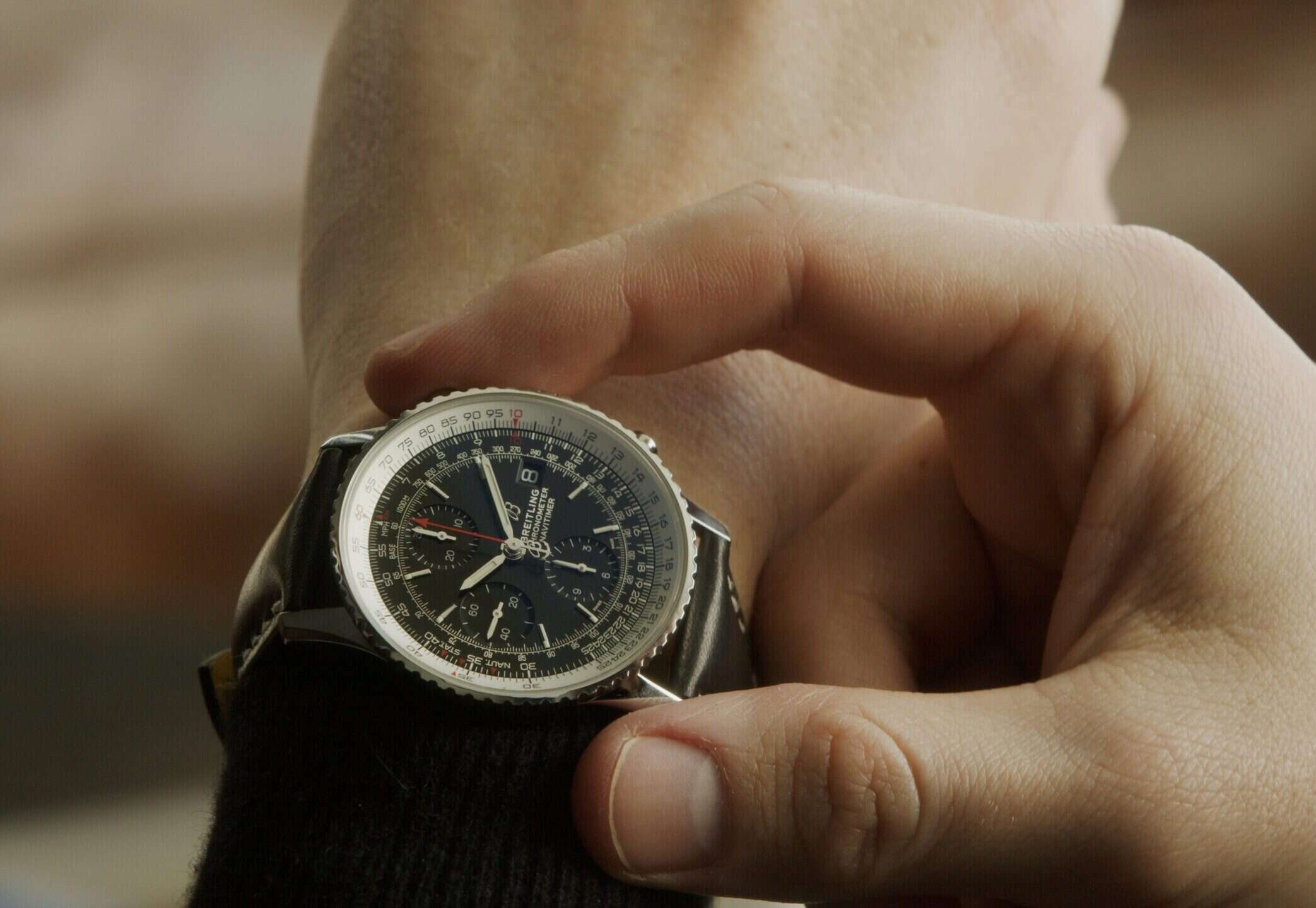 Breitling watch on wrist