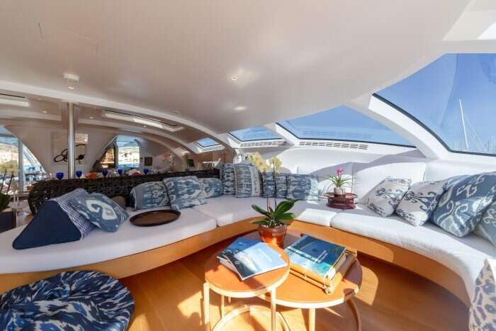 main lounge area on adastra yacht