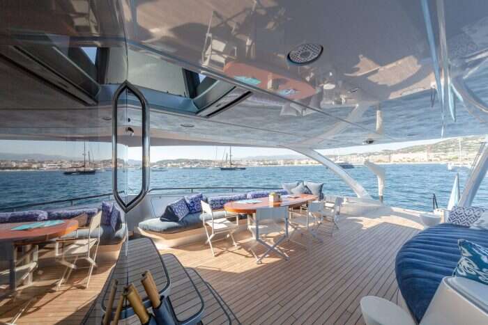 dining area on aft deck