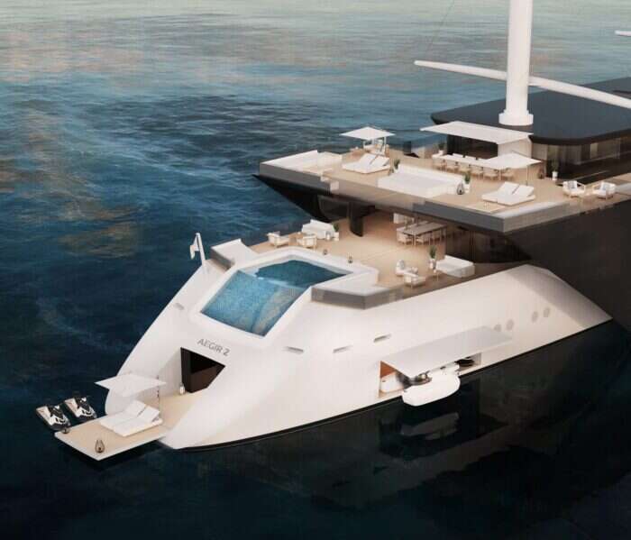 aegir 2.0 yacht stern with pool