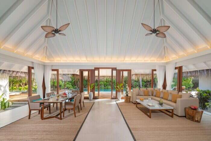 Living room at the three bed beach villa