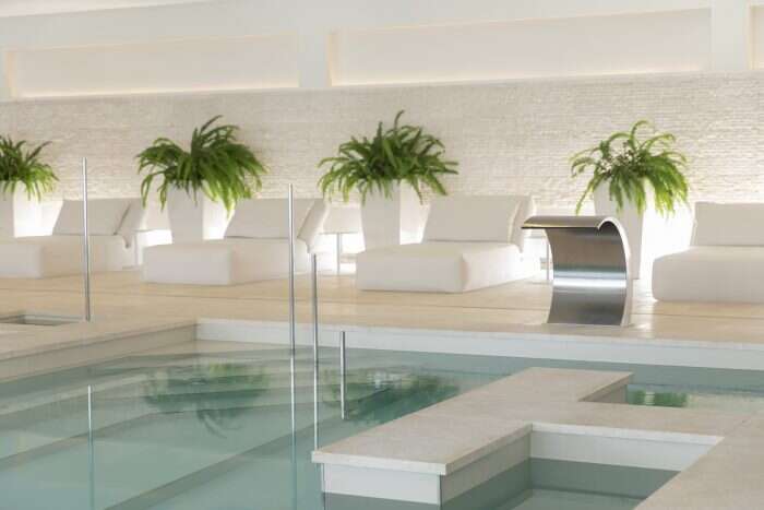 open spa indoor pool area