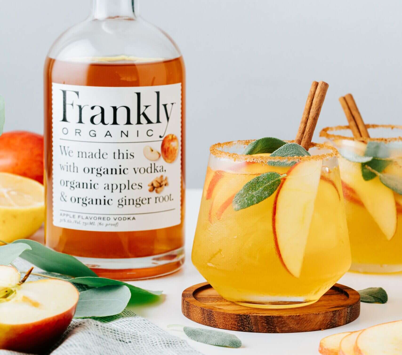 The Apple Kombucha Crush by Frankly Organic Vodka