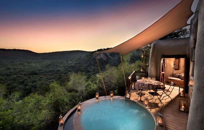 Private plunge pool overlooking the reserve