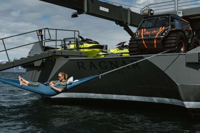 Guest in hammock onboard Ragnar