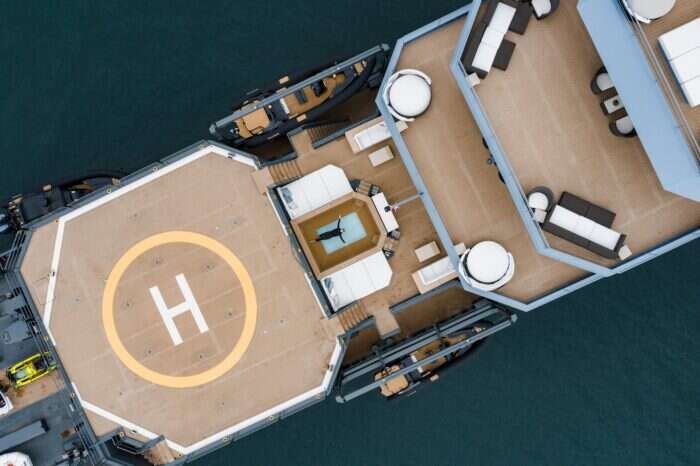 ragnar yacht helipad from above