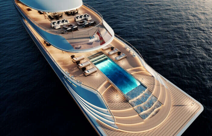 Aqua hydrogen powered yacht concept by Sinot Yacht architecture & Design