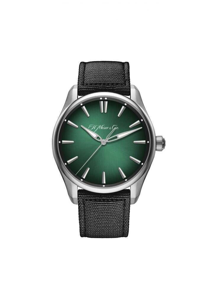 H. Moser & Cie Pioneer Centre Seconds Cosmic Green spring watch
