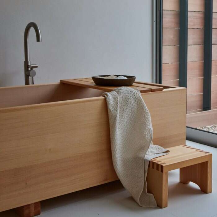 shou sugi ban house guest studio bathtub
