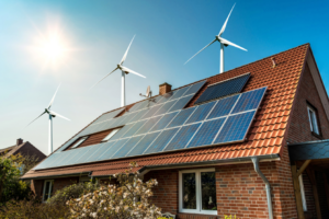 Homes are becoming more environmentally friendly, with solar panels and wind turbines