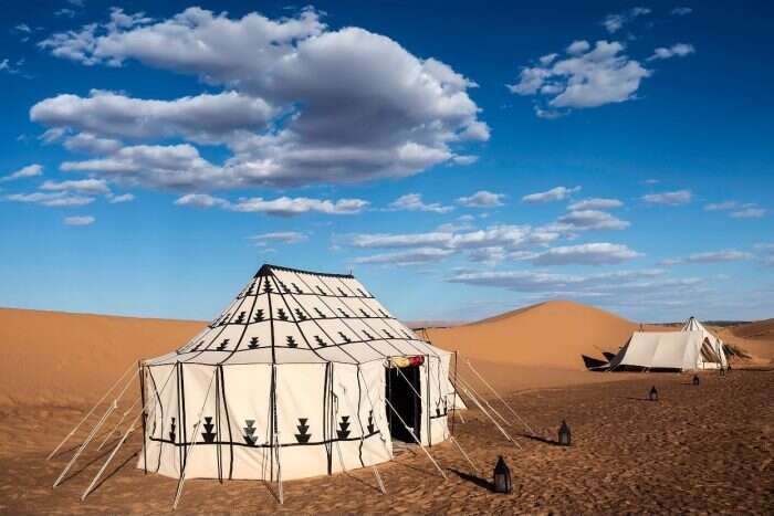 Tent in desert camp