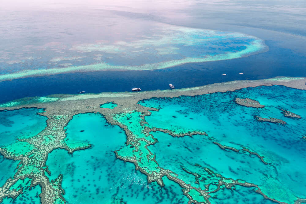 Aerial view of Great Barrier Reef