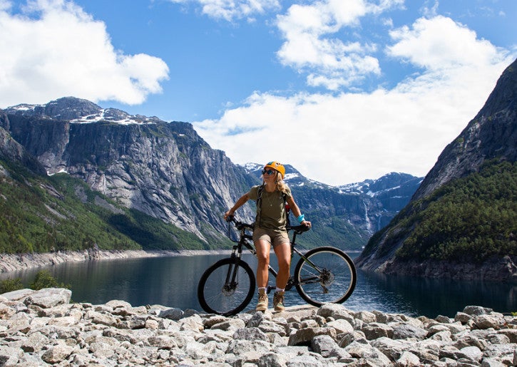 Cyclist in Fjord