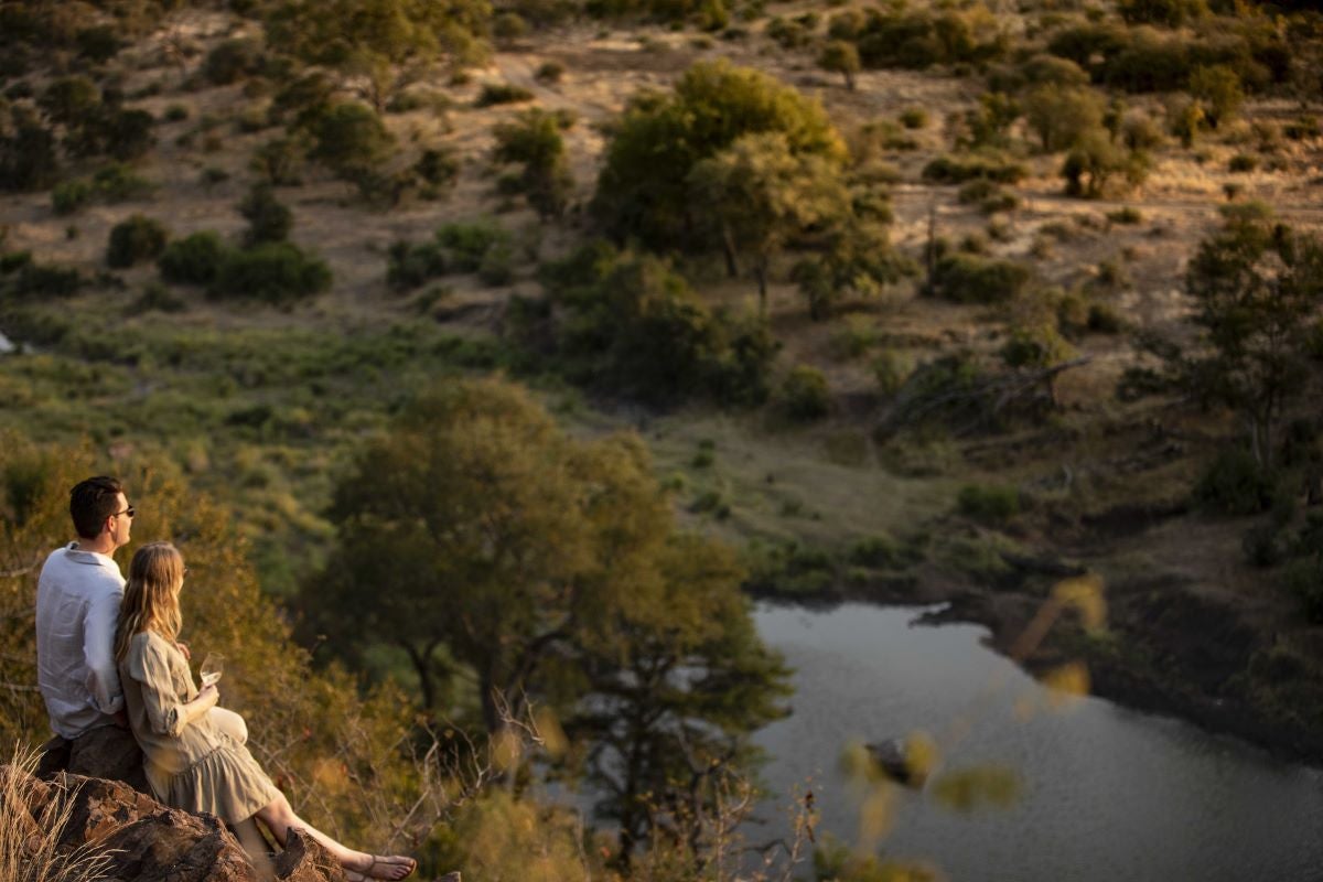 Couple overlooking Kruger National Park