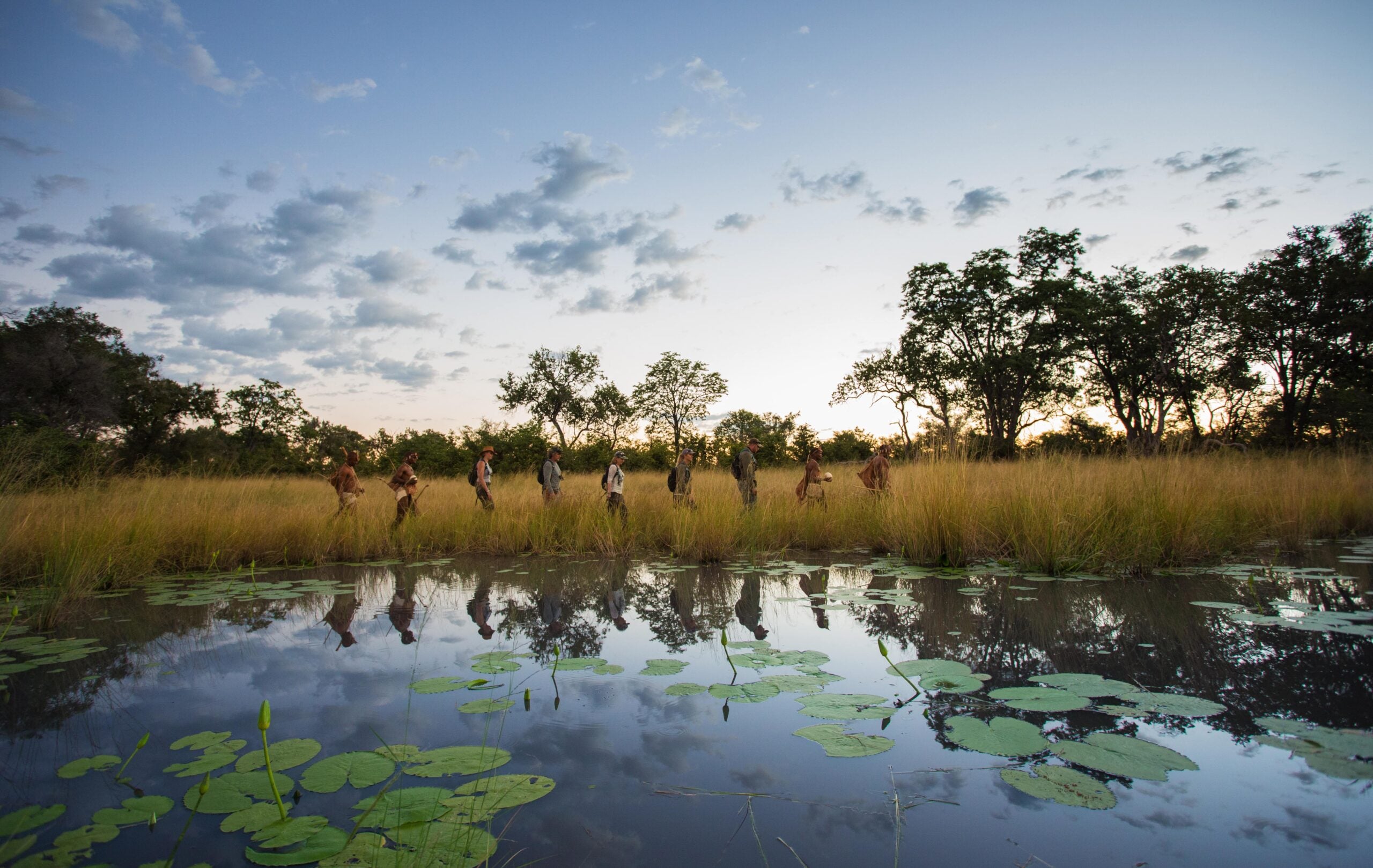 guests on great plains selinda safari trail bostwana