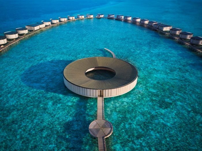 Ritz Carlton Maldives Spa from above