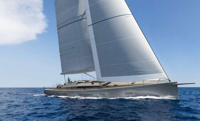 green sailing yacht