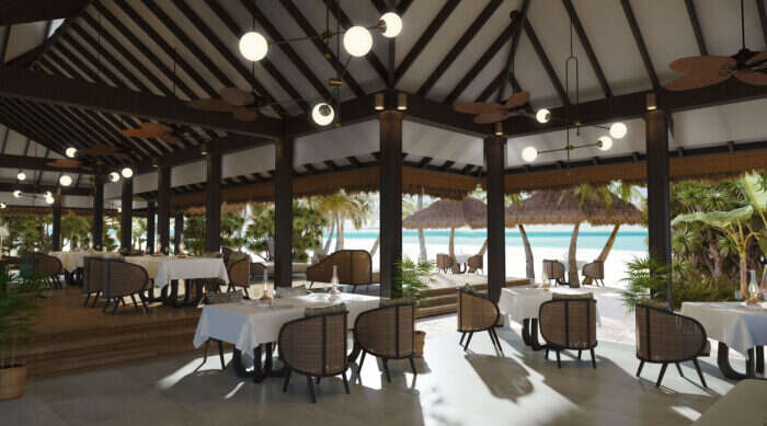 Maldives' Naladhu Resort restaurant 