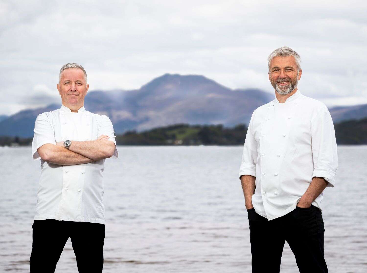 Paul Tamburrini and Martin Wishart on the banks of Loch Lomond