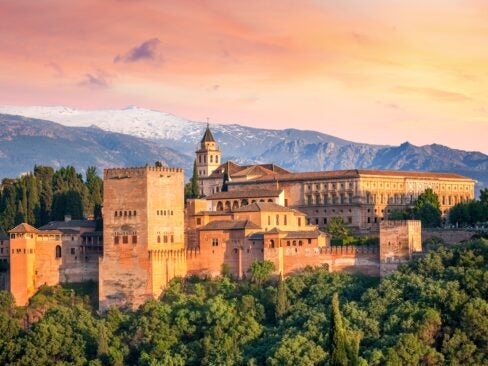 moorish alhambra palace in granada, spain