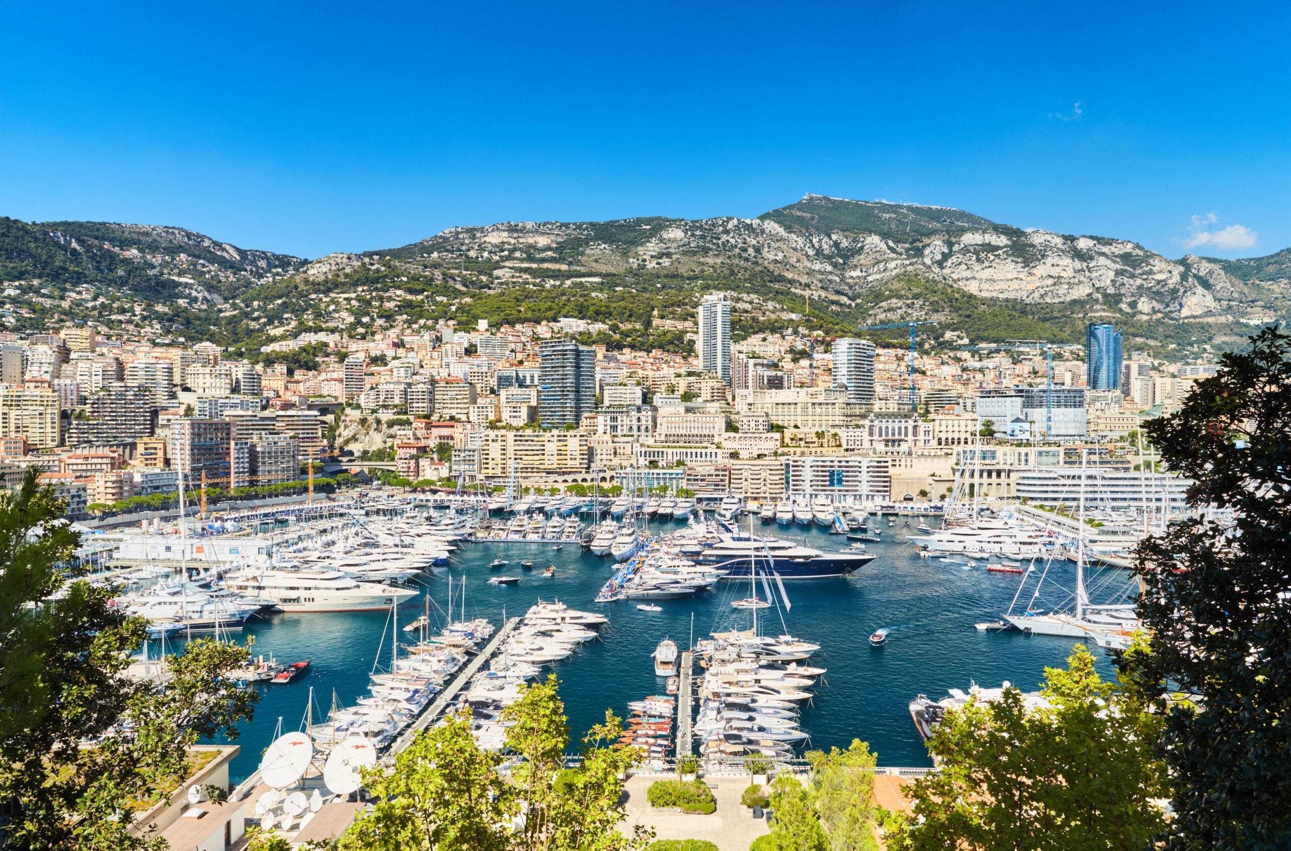 aerial view of monaco yacht show