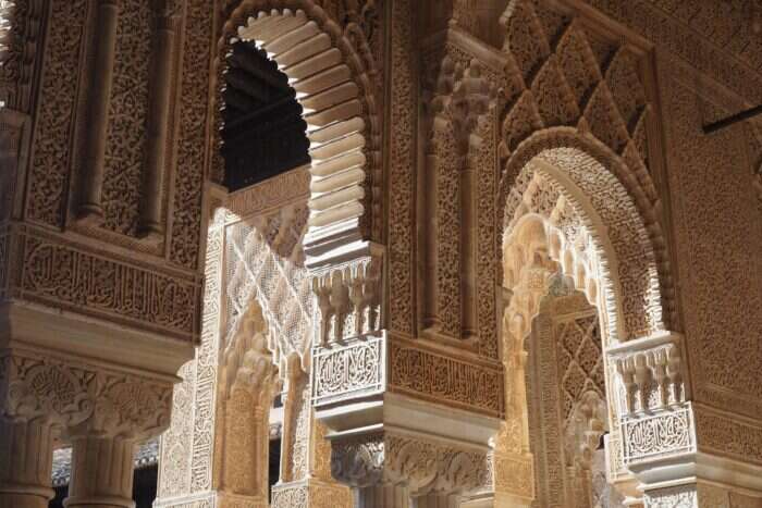 carved archway in alhambra palace granada