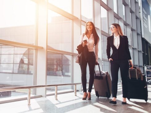business partners traveling