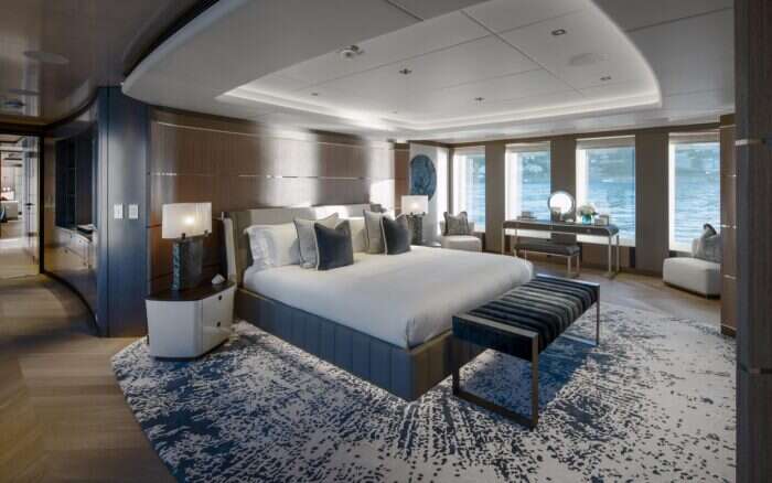 heesen new moskito yacht interior owners cabin