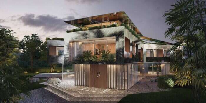 Exterior rendering Karl Lagerfeld villas in Marbella