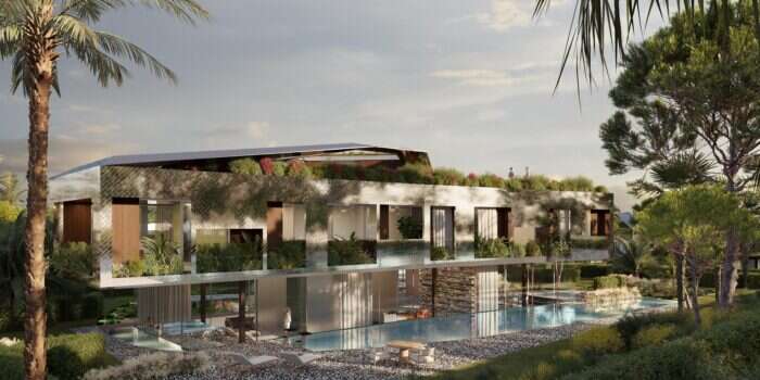 Exterior rendering of Karl Lagerfeld villa in Marbella