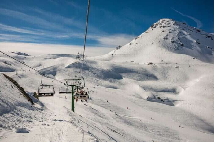 Chairlift in Formigal ski resort spain 