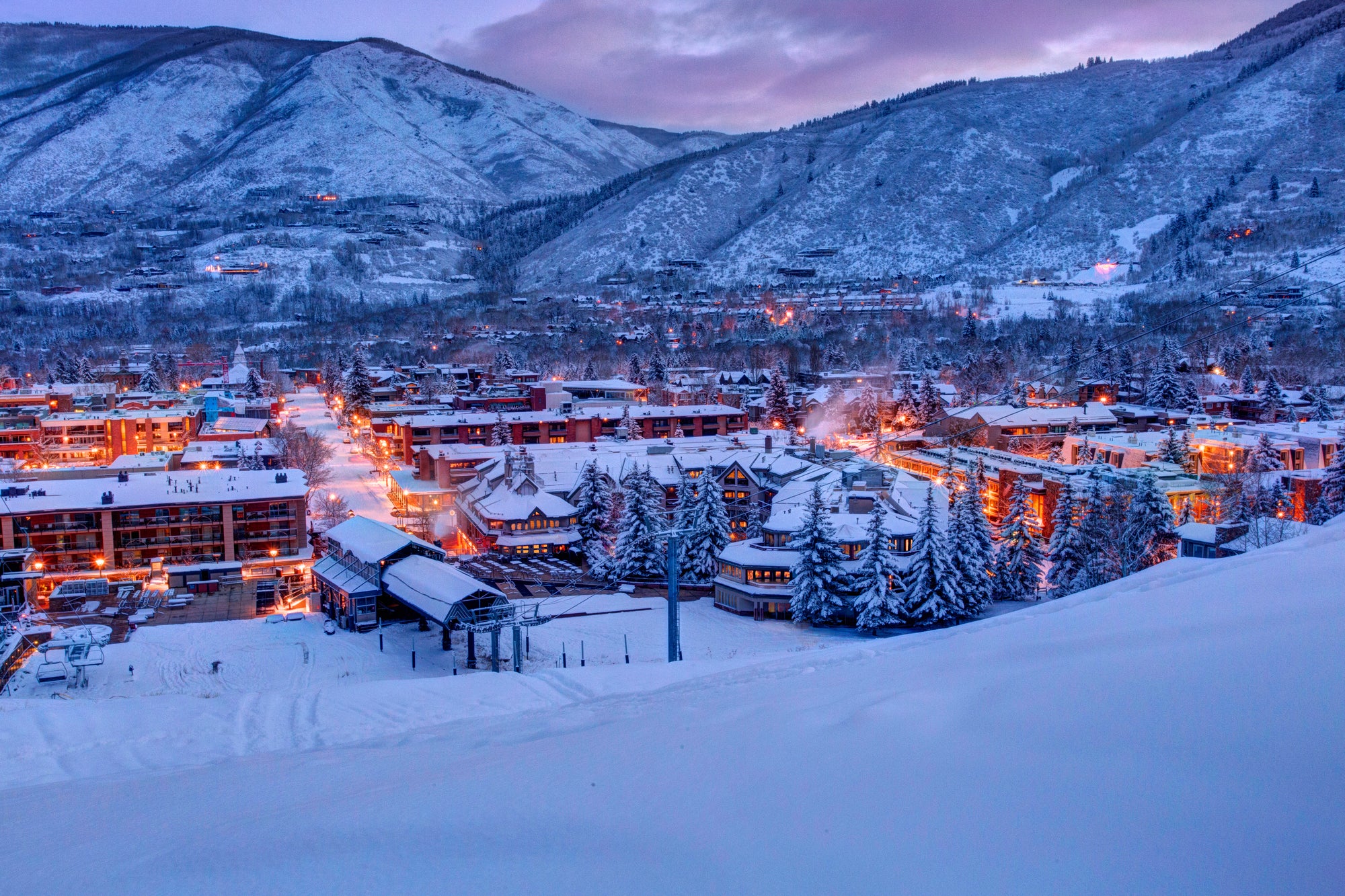 THe Little Nell Hotel Aspen US at dusk