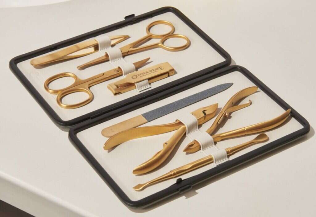 czech & speake gold plated manicure set 